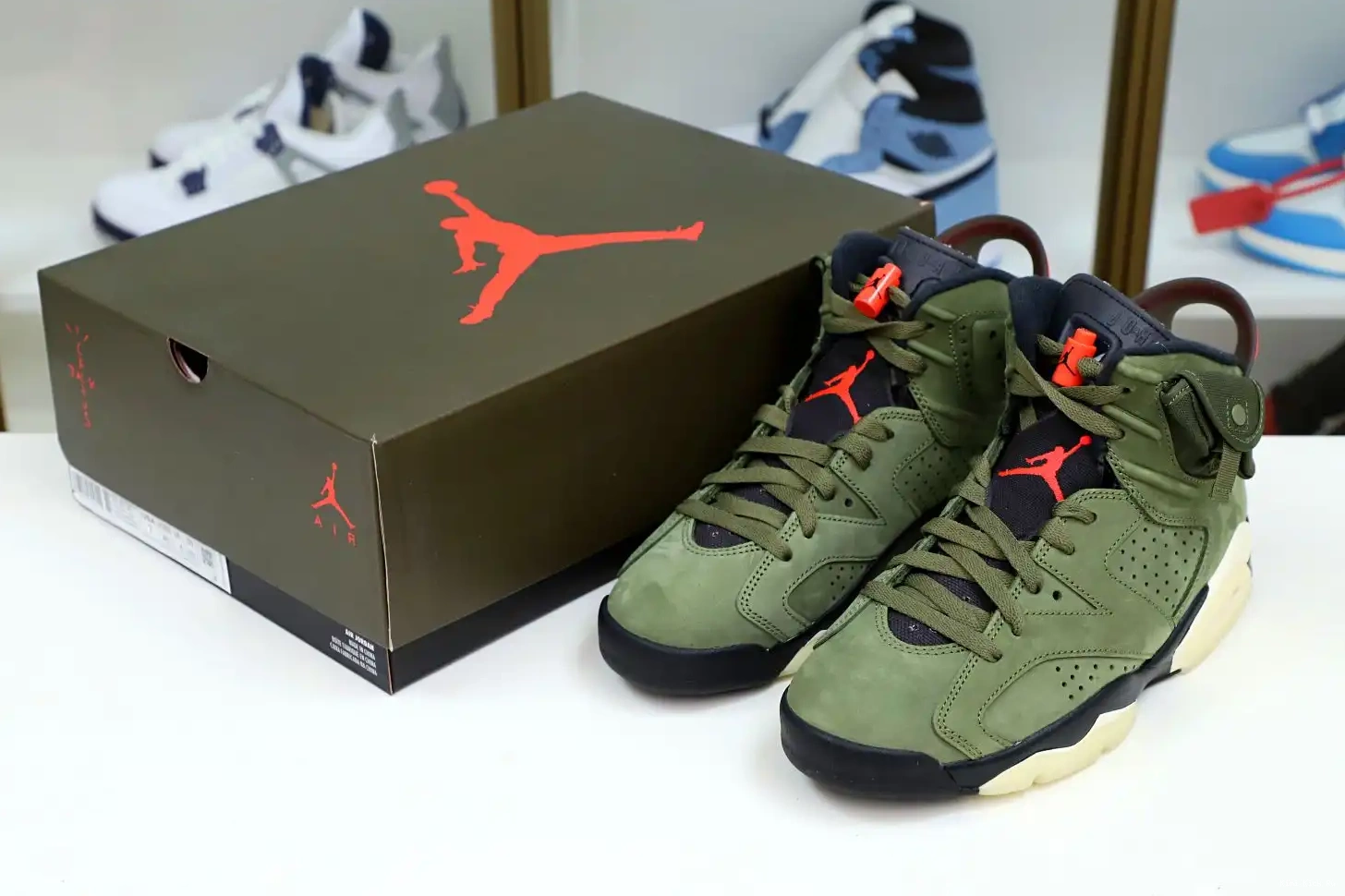 Kimikick AIR RETRO 'OLIVE' 6 SCOTT JORDAN TRAVIS X 0815
